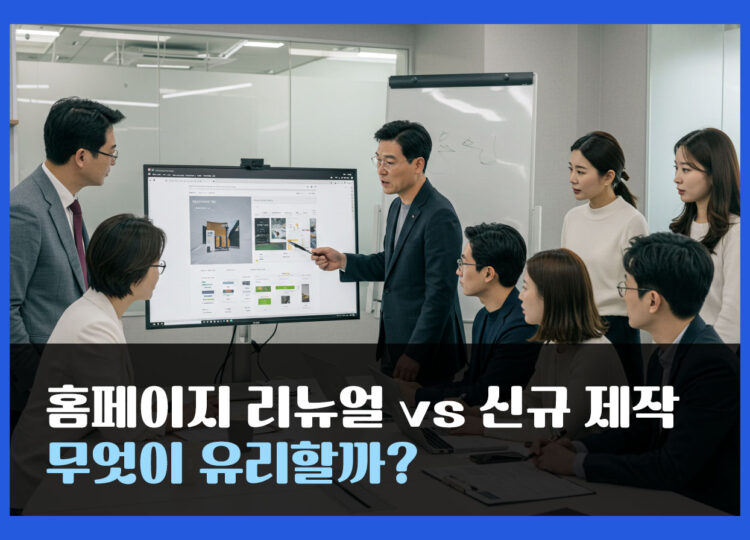 홈페이지 리뉴얼 vs 신규 제작, 비용·기간·SEO 기준으로 결정하는 법