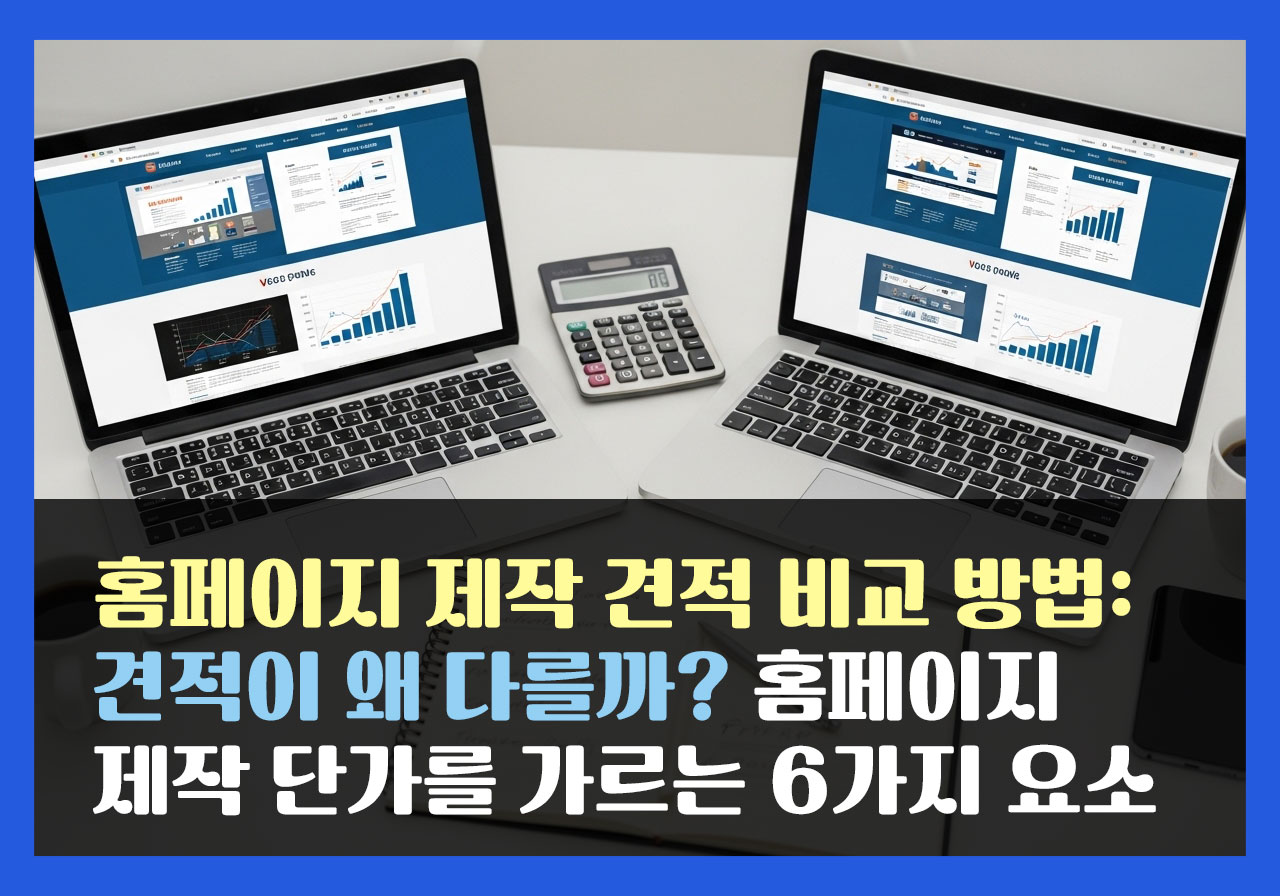 홈페이지 제작 견적 비교 방법: 견적이 왜 다를까? 홈페이지 제작 단가를 가르는 6가지 요소