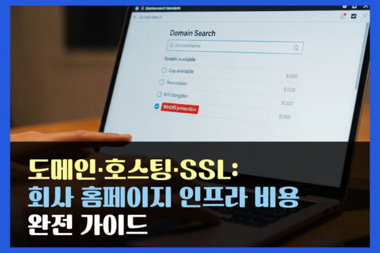 도메인·호스팅·SSL: 회사 홈페이지 인프라 비용 완전 가이드