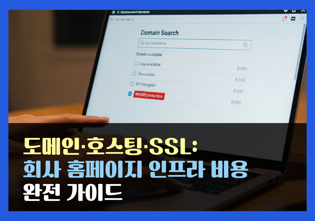 도메인·호스팅·SSL: 회사 홈페이지 인프라 비용 완전 가이드