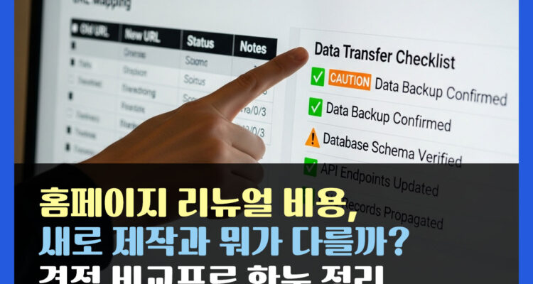 홈페이지 리뉴얼 비용, 새로 제작과 뭐가 다를까? 견적 비교표로 한눈 정리