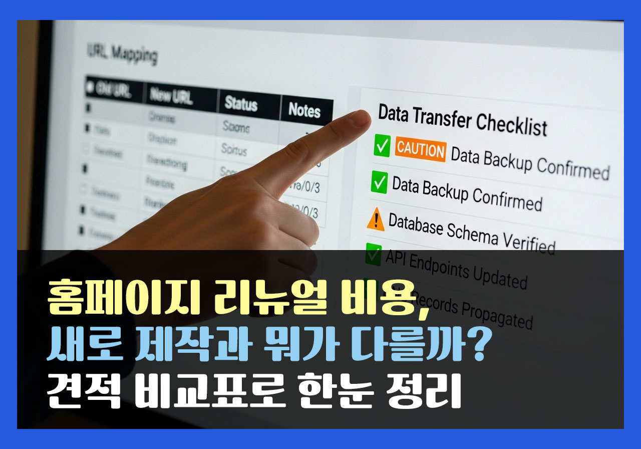 홈페이지 리뉴얼 비용, 새로 제작과 뭐가 다를까? 견적 비교표로 한눈 정리