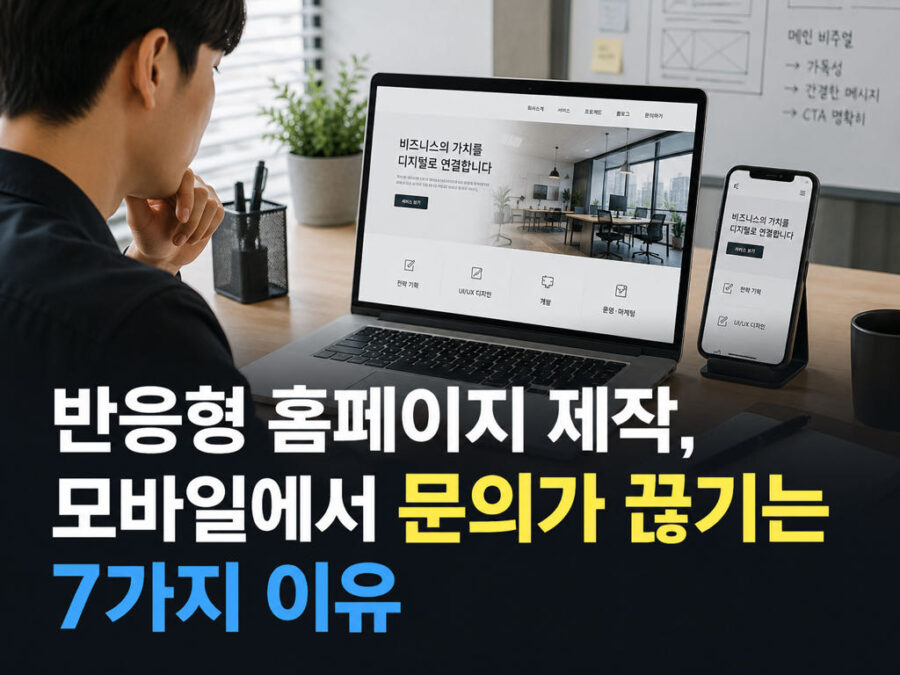 반응형 홈페이지 제작, 모바일에서 문의가 끊기는 7가지 이유