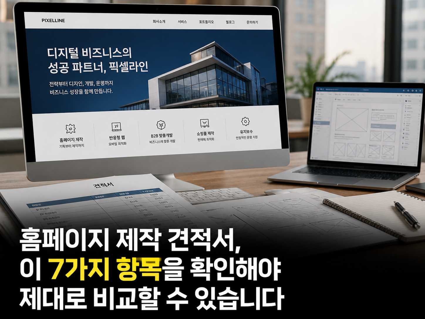 홈페이지 제작 견적서, 이 7가지 항목을 확인해야 제대로 비교할 수 있습니다